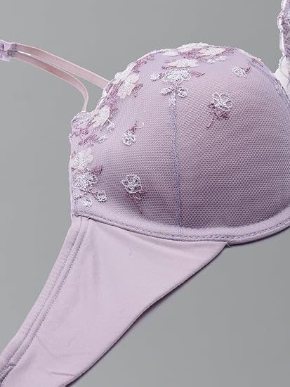 Enamor Luxe Lace Women's Bridal Plunge Bra – Wide Satin Straps, Padded, Wired, Medium Support & Coverage F127
